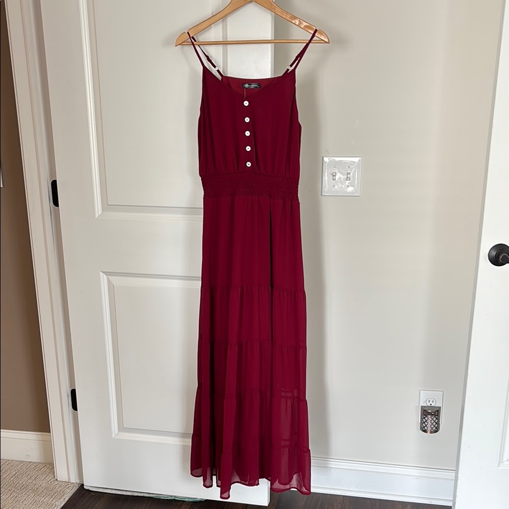 Prettygarden Women's Elegant Maxi Dress - Deep Red